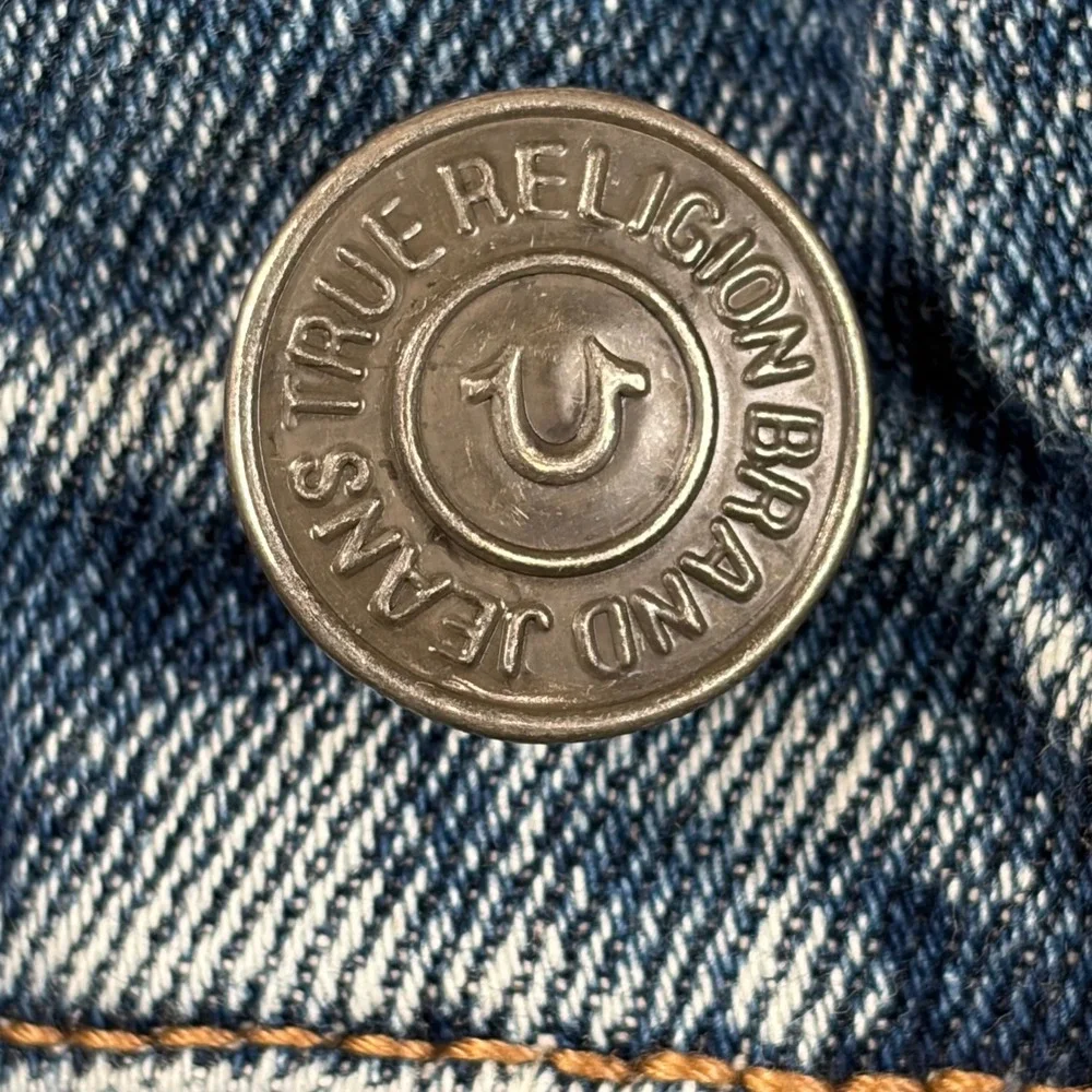 True Religion Ricky Relaxed Straight Jeans Medium Wash Blue‎ Mens 36 105251